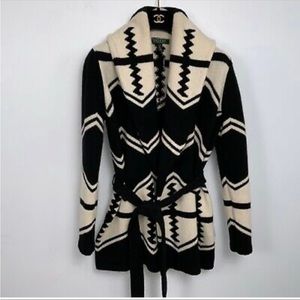 Ralph Lauren Aztec Southwestern belted wrap sweater